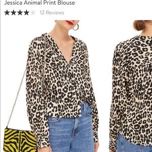 Topshop animal print blouse